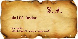 Wolff Andor névjegykártya